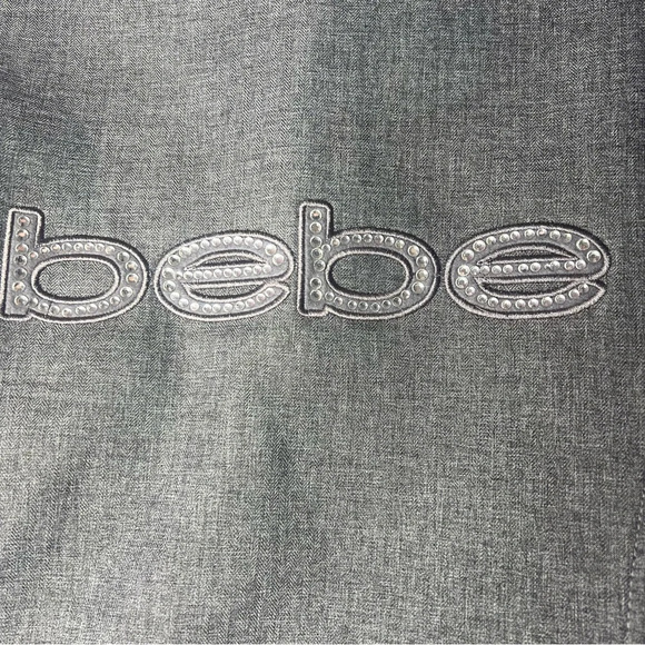 Bebe sport coat jacket windbreaker raincoat fleece interior grey with crystals - Picture 3 of 8